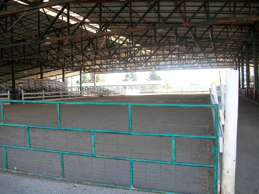 Photo of the interior of the 4-H Complex Arena empty. 