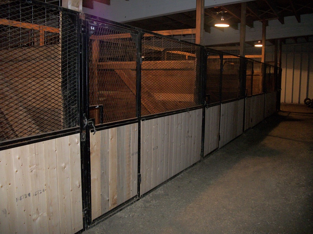 Interior photo of the Hippodrome Stalls, empty. 