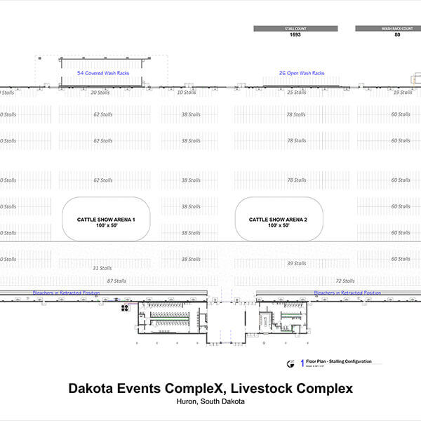 Northwest view of the DEX: Dakota Events CompleX